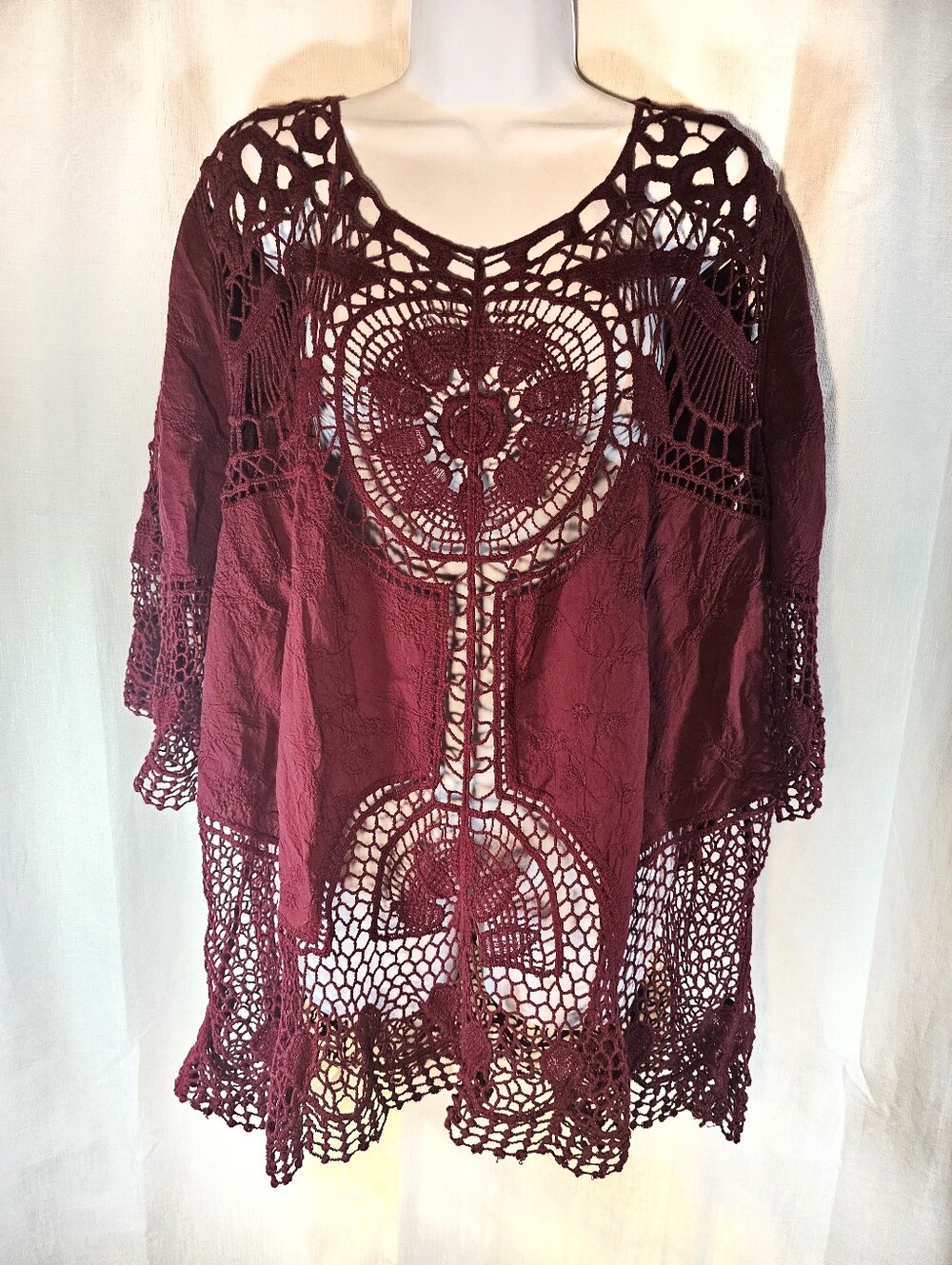 2/$20 Lane Bryant Sz 26 Crochet Lace Tunic Top